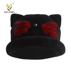 Winter Hats for  Women Lamb Fur Baseball Cap Casual Winter Warm Hat Fur Story FS18604