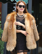 Load image into Gallery viewer, Women&#39;s Genuine Fox Fur Coat Women Warm Winter Coat  161102