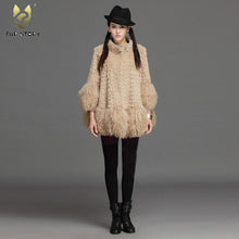 Load image into Gallery viewer, Women&#39;s Genuine Rabbit Fur Coat with Mongolia Lamb Fur Big Skirt Hem 151180