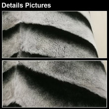 Load image into Gallery viewer, Women&#39;s Rabbit Fur Coat Chinchilla Color Turn-down Collar Overcoat 16190