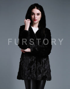 Women's Natural Mink Fur Coat Women Full Sleeve Winter Jacket Women 14187