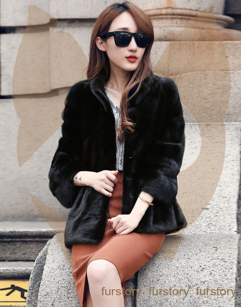 Women's Coats Real Mink Fur Outerwear Winter jacket Women Jacke Fur Story FS16058