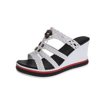 Load image into Gallery viewer, Sandals women&#39;s high-heeled wedge-heel platform non-slip outer wear women&#39;s sandals FS21S45