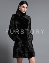 Load image into Gallery viewer, Women&#39;s Genuine Mink Fur Coat Women Hem Removable Fur Overcoat 161143