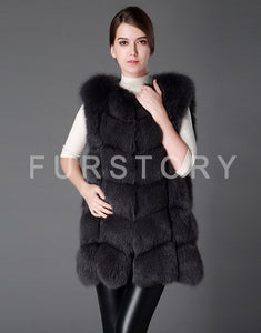 Women's Genuine Rabbit Fur Vest long style garment Women 15207