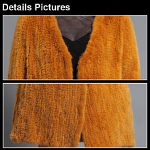 Load image into Gallery viewer, Women&#39;s Genuine Knitted Mink Fur Coat Long Coat Cardigan Female 16166