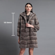 Load image into Gallery viewer, Women&#39;s Genuine Mink Fur Coat Women with Hood Women Jacket 161161