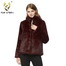 Load image into Gallery viewer, Women&#39;s  Real Rabbit Fur Coat Winter Real Fur Jacket  151249