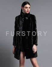 Load image into Gallery viewer, Women&#39;s Genuine Mink Fur Coat Women Hem Removable Fur Overcoat 161143