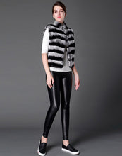 Load image into Gallery viewer, Women Vest Real Rex Rabbit Fur Waistcoat Chinchilla Color Natural Fur Vest Female 16206