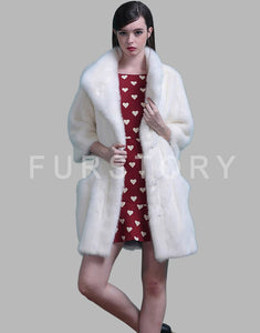 Women's Genuine Mink Fur Coat Women Jacket Long Overcoat  16176