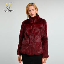 Load image into Gallery viewer, Women&#39;s  Real Rabbit Fur Coat Winter Real Fur Jacket  151249