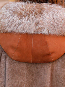 Winter 2021 Mink Fur Whole Mink with Sheep Fur Women's Coat Golden Island Fox Hooded Fur FS21139