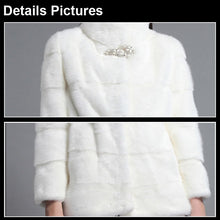 Load image into Gallery viewer, Women&#39;s Genuine Mink Fur Coat Women Stand-up Collar Outerwear 161142