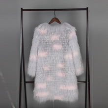 Load image into Gallery viewer, Winter Clothes Women Women&#39;s Raccoon Dog Fur Light Grey Stripe Long Lady Fur Coat FS21126