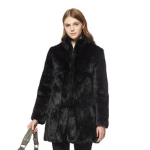 Load image into Gallery viewer, Women&#39;s Genuine Rabbit Fur Coat Fuzzy Warm Fur Jacket Winter Outware Fur Story FS19101