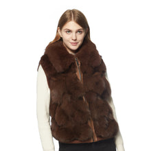 Load image into Gallery viewer, FS152111 Women&#39;s Vest Real Fox Fur Vest Women jacket Fox Fur Collar  Winter Vest Women Spring jackets Fur Story