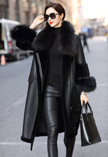 Load image into Gallery viewer, Sheep Shearing Fur double faced overcoat women Winter ladies fur jacket 20106