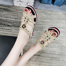Load image into Gallery viewer, Sandals women&#39;s high-heeled wedge-heel platform non-slip outer wear women&#39;s sandals FS21S45