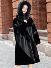 Load image into Gallery viewer, FS21117 Real Fur Coat  Fox Fur Hooded Mink Fur Whole Mink Fur Fur Coat Sheep Fur Integrated Women&#39;s Coat