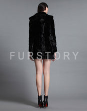 Load image into Gallery viewer, Women&#39;s Genuine Mink Fur Coat Women with Hood Plus Size Fur Overcoat 161151