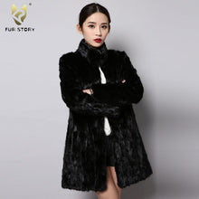 Load image into Gallery viewer, FS151250 Women&#39;s Genuine Mink Fur Coat Women Long Overcoat Outwear Fur Story