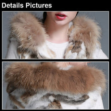 Load image into Gallery viewer, Women&#39;s Rabbit Fur Vest Hood Slim Belt Real Fur Waistcoat Female vests 15275