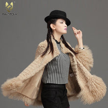 Load image into Gallery viewer, Women&#39;s Genuine Rabbit Fur Coat with Mongolia Lamb Fur Big Skirt Hem 151180