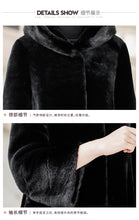 Load image into Gallery viewer, Winter Coat Women 2021 Mink Fur Pocket Hooded Coat Sheep Fur Integrated Women&#39;s Mid Long Coat Winter FS21140