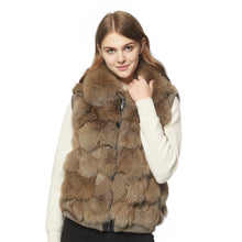 Load image into Gallery viewer, FS152111 Women&#39;s Vest Real Fox Fur Vest Women jacket Fox Fur Collar  Winter Vest Women Spring jackets Fur Story