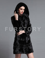 Load image into Gallery viewer, Women&#39;s Mink Fur Coat Large Size Cuff and Hem Removable Overcoat 161152