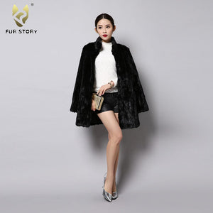 Winter jacket Women Warm Women's Coats Real Mink Fur Coat Long Overcoat Outwear 151250