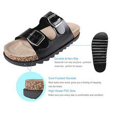 Load image into Gallery viewer, Women&#39;s Adjustable Top Sandals Double Buckle Slides Non Slip Cute Beach Shoes for Women Outdoor Slipper with Cork Footbed