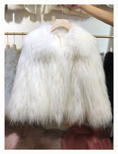 Load image into Gallery viewer, Raccoon Dog Fur Woven Fur Coat Women&#39;s Short Small Lapel Winter 2021 Fox Fur Fur Fur Coat Strip FS21119