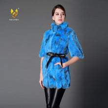 Load image into Gallery viewer, Women&#39;s Coats Colorful Real Fur Coat Female Rabbit Fur Winter Jacket 15185