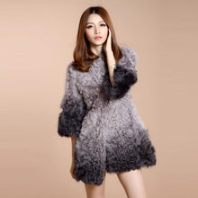 Load image into Gallery viewer, Real Lamb Fur Coat Jacket Overcoat Womens&#39; Dress Ladies&#39; Dress Winter Coat  Garment Top Dress Beatiful Color Fur Story FS13036