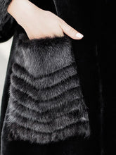 Load image into Gallery viewer, Winter Coat Women 2021 Mink Fur Pocket Hooded Coat Sheep Fur Integrated Women&#39;s Mid Long Coat Winter FS21140
