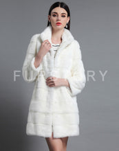 Load image into Gallery viewer, Women&#39;s Genuine Mink Fur Coat Women Hem Removable Fur Overcoat 161143