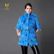 Load image into Gallery viewer, Women&#39;s Coats Colorful Real Fur Coat Female Rabbit Fur Winter Jacket 15185