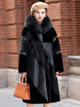 Load image into Gallery viewer, FS21117 Real Fur Coat  Fox Fur Hooded Mink Fur Whole Mink Fur Fur Coat Sheep Fur Integrated Women&#39;s Coat