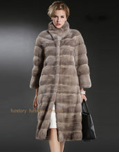 Load image into Gallery viewer, Women&#39;s Genuine Mink Fur Coat Women Long Style Fur Overcoat Female 16048