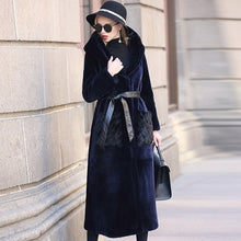 Load image into Gallery viewer, Winter Coat Women Fur Coat Mink Mouth with Hooded Sheep Fur Coat Women Long FS21143