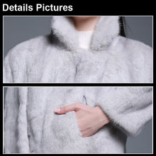 Load image into Gallery viewer, Women&#39;s Genuine Mink Fur Coat Turn Down Collar Natural Fur Women Jacket 16063