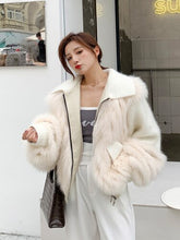 Load image into Gallery viewer, Fox Hair Whole Leather Car Stripe Woven Fur Coat for Women Autumn and Winter 2021 New Raccoon Dog Hair Bat Sleeve Coat FS21112