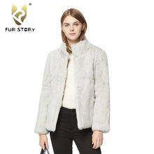 Load image into Gallery viewer, Women&#39;s  Real Rabbit Fur Coat Winter Real Fur Jacket  151249