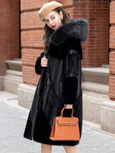 Load image into Gallery viewer, FS21117 Real Fur Coat  Fox Fur Hooded Mink Fur Whole Mink Fur Fur Coat Sheep Fur Integrated Women&#39;s Coat