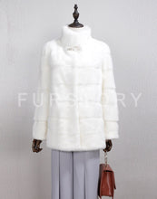 Load image into Gallery viewer, Women&#39;s Genuine Mink Fur Coat Women Stand-up Collar Outerwear 161142