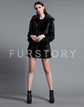Load image into Gallery viewer, Women&#39;s Genuine Mink Fur Coat Women with Hood Plus Size Fur Overcoat 161151