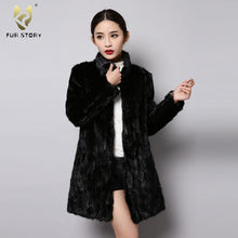 Load image into Gallery viewer, Winter jacket Women Warm Women&#39;s Coats Real Mink Fur Coat Long Overcoat Outwear 151250