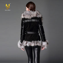 Load image into Gallery viewer, Women&#39;s Genuine Leather Fur Coat Women Fox Fur Collar  13055